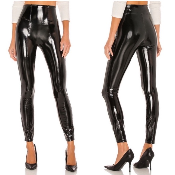 Spanx Faux Patent Leather Leggings Black - Picture 1 of 6